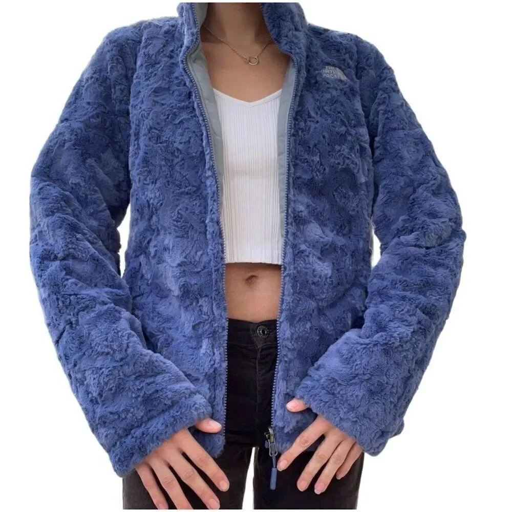 The North Face blue gray mossbud swirl reversible jacket top women’s M